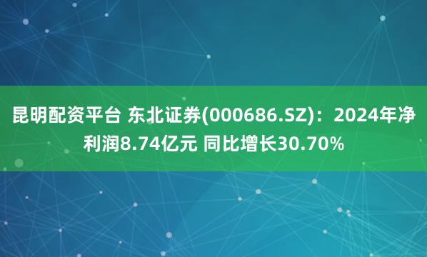 昆明配资平台 东北证券(000686.SZ)：2024年净利润8.74亿元 同比增长30.70%