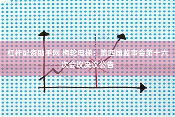 杠杆配资助手网 梅轮电梯：第四届监事会第十六次会议决议公告