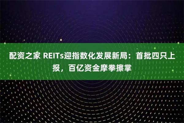 配资之家 REITs迎指数化发展新局：首批四只上报，百亿资金摩拳擦掌